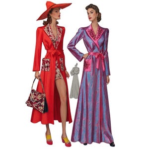 PDF - Vintage 1930&#39;s Sewing Pattern: Beach Coat, Bag & House Coat, Robe, Dressing Gown - Bust 40&quot;/ 106cm - Instantly Print at Home