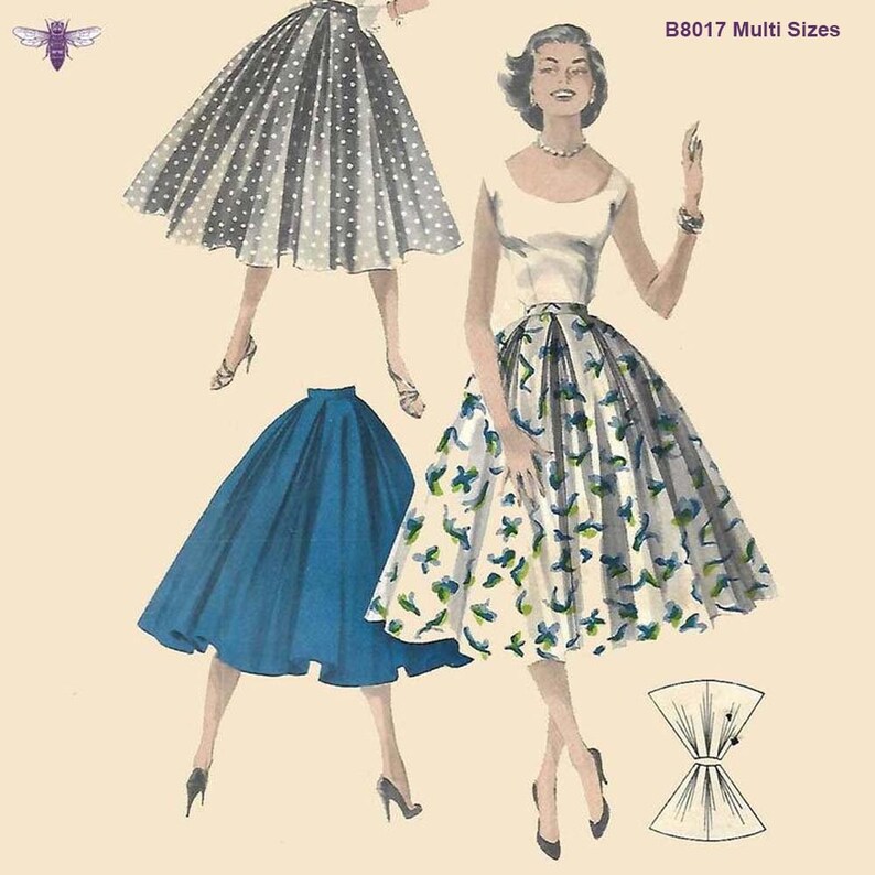 Vintage Dancer on Instagram PDF - 1950s Sewing Pattern Rockabilly Full Circle Skirt - Waist 26” (66cm) - Instantly Print at Home  AT vintagedancer.com