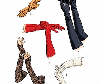 PDF - 1940s Gloves   Sewing Pattern: Two Lengths, Size 7 - Download