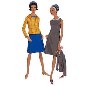 PDF - 60s Pattern, Women&#39;s Mod Dress & Jacket - Bust 36&quot; (91.4cm) - Download
