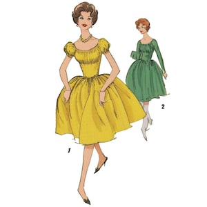 Vintage 1950s Pattern: Dixie Marilyn Style &#39;Easy to Sew&#39; Cottagecore Dirndl Dress  - Multi Sizes
