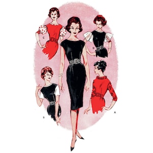 PDF - 1950s Sewing Pattern, Jumper & Blouses - Bust: 34” (86.3cm) - Download