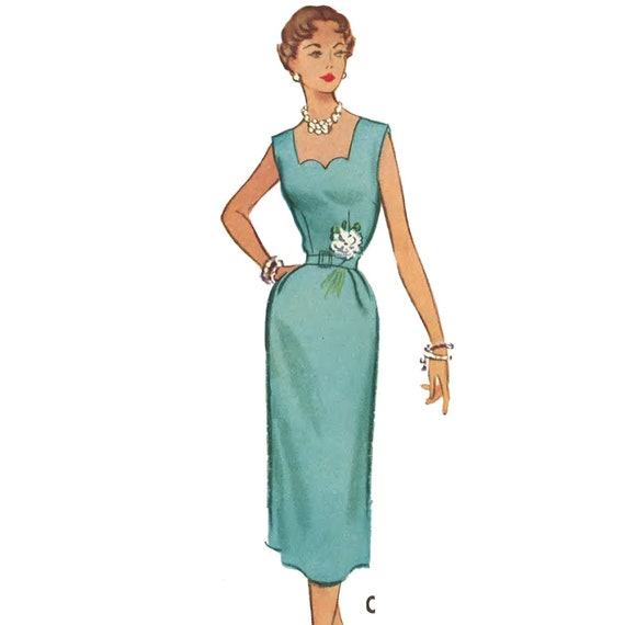 PDF-Vintage 1950's Sewing Pattern Bow Dress-Bust 36 (91.4cm)-Download – Vintage  Sewing Pattern Company