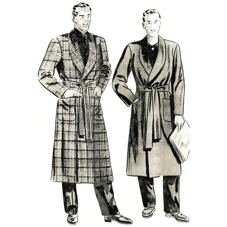 Vintage 1940 Schnittmuster: Debonair Herren Hausmantel, Robe - Brustumfang 106,7 cm - 111,8 cm Bild 1
