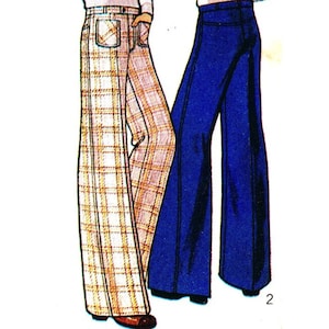 Patrón Vintage 1970s - Pantalones acampanados para hombre - Varias tallas disponibles