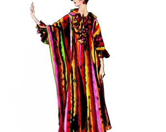 PDF - 1960s Sewing Pattern, Easy to Make Robe – Bust: 30-44" (76-111.8 cm) - Download