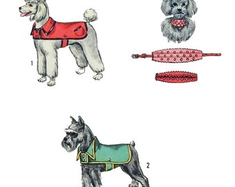 Vintage 1960's Sewing Pattern: Dog Coat & Collar Trim - Small