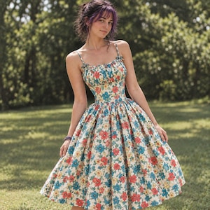 Schnittmuster für ein Marilyn-Kleid aus den 1950er-Jahren: Einfacher Bombshell-Stil, Brustumfang 84–104 cm (33–41 Zoll) – Mehrgrößen
