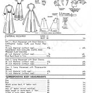 PDF 1950's Vintage Sewing Pattern Women's Dressing - Etsy