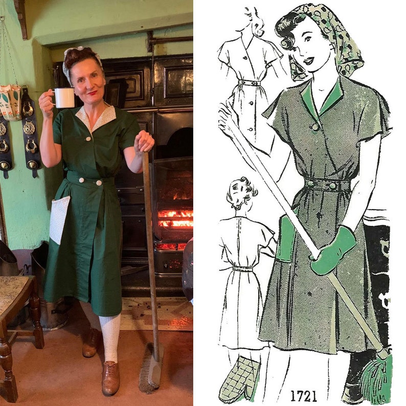 Rosie the Riveter Costume & Outfit Ideas     Vintage 1940s Sewing Pattern: Ladys Overalls Coverall Mrs Mop WVS - Bust 32 (86cm) $23.50 AT vintagedancer.com