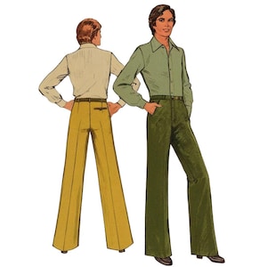 PDF - Vintage 1970s Sewing Pattern, Men’s Trousers - Waist: 30 – 39” (76 – 99cm) Multisized - Download