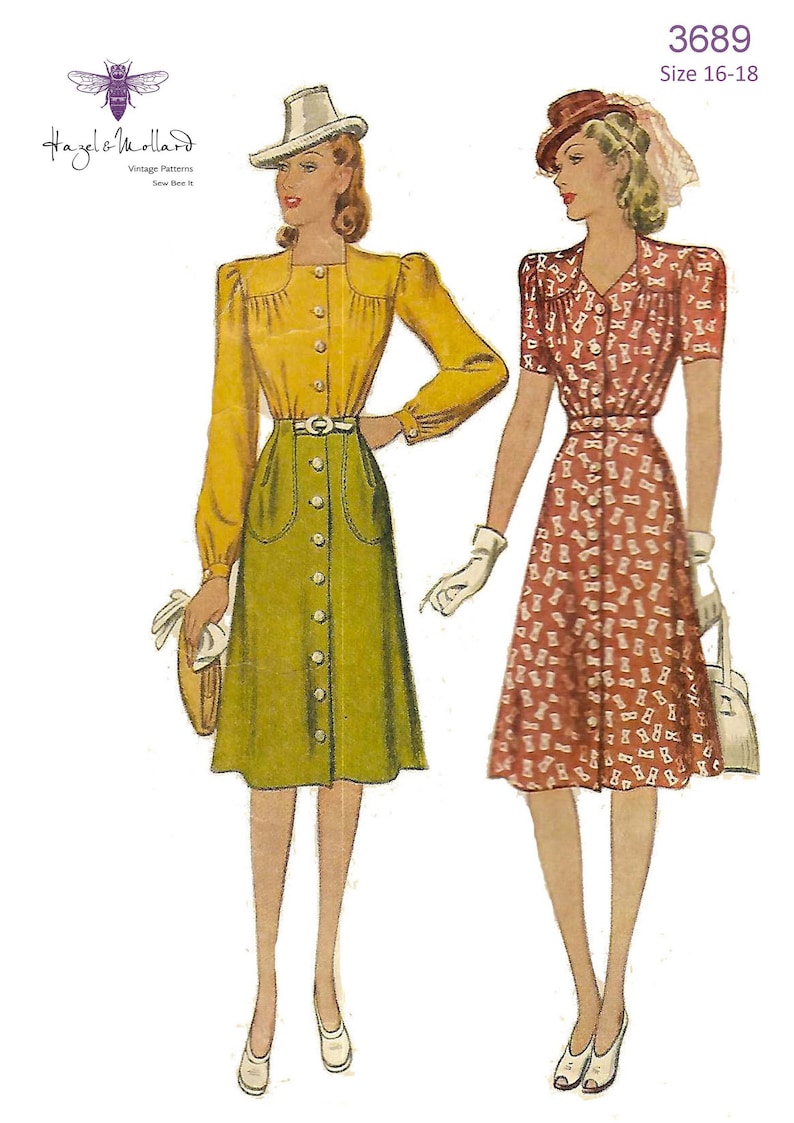 1940s Sewing Patterns Dresses, Overalls, Lingerie etc