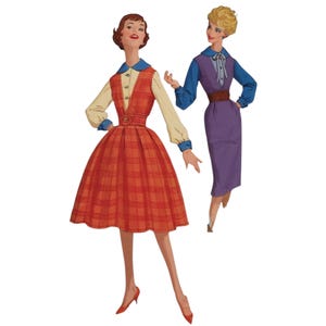 PDF - Vintage 1950s Pattern – &#39;Gambit&#39; Pinafore Dress, Two Skirts & Blouse - Bust: 32” (81.3cm) - Download