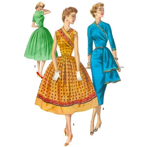 Vintage 1950s Sewing Pattern – 'Monica' Dress, Three Styles, Sash - Bust 36” (91.4cm)