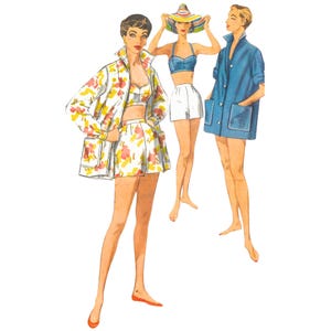 Vintage 1950s Pattern – Three-piece Playsuit- Bust 34” (86.4cm), Waist 26” (66.1cm)
