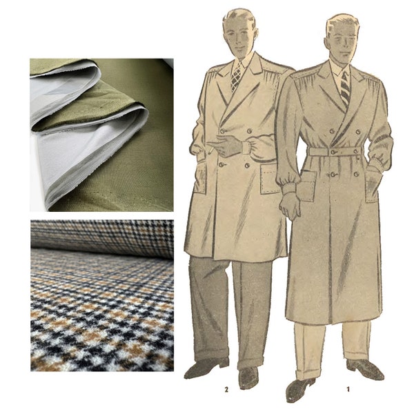 PDF – Vintage-Schnittmuster aus den 1930er-Jahren: Debonair-Trenchcoat für Herren – Brustumfang 36 Zoll (91,4 cm) – Sofort zu Hause ausdrucken
