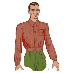 Vintage 1940&#39;s Sewing Pattern: Men&#39;s Sports Coat & Battle Jacket - Chest 42 - 44” (107-112cm)