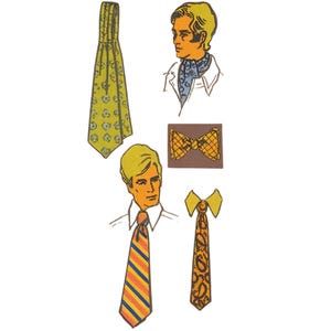 PDF - Vintage 1970s Pattern - Men&#39;s Tie, Ascot & Bow Tie, Cravat - Download