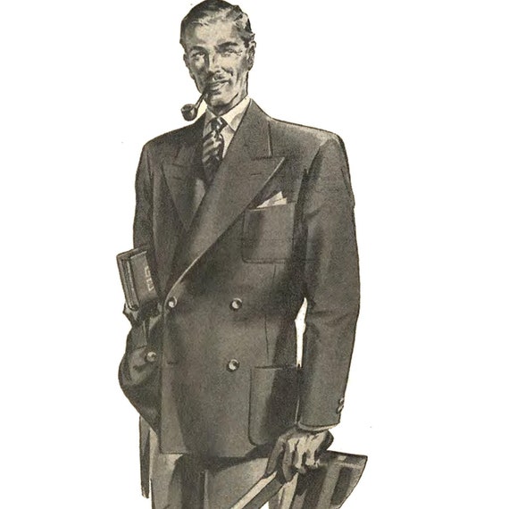 1940's Sewing Pattern Men's Blazer Jacket - Chest 36” (91.4cm)