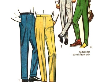 Vintage 1960's Sewing Pattern: Men's Trousers, Slacks, Ski Pants - Waist 30”/76.2cm