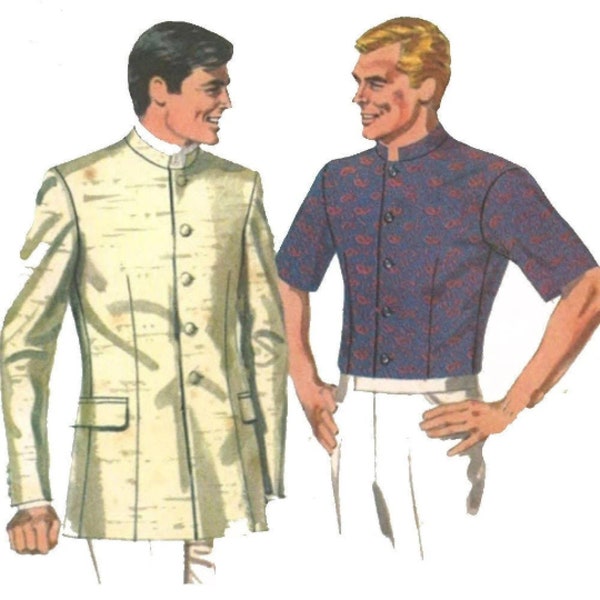 Vintage 1960's Sewing Pattern: Men's and Boy's Beatles, Nehru Jacket & Shirt- Multi-sizes