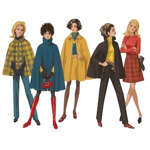 PDF - Vintage 1960s Pattern – The &#39;Traitor&#39; Cloak and Charm Cape in Two Lengths, Skirt & Pants - Bust 38” (96.5cm) - Download
