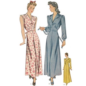 Vintage 1940's Sewing Pattern: Women's Nightgown, Dress, Various Styles - Bust 34” (86.4cm)