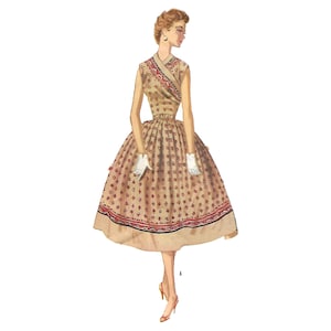 Vintage 1950s Sewing Pattern 'Monica' Dress, Three Styles, Sash Bust 36 91.4cm image 4