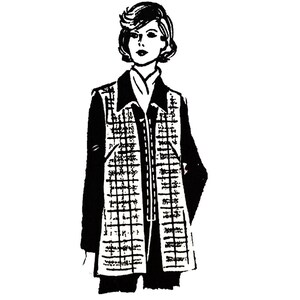 May include: A black and white checkered vest with a black collar and long sleeves. The vest has a zipper closure and is worn over a white collared shirt.