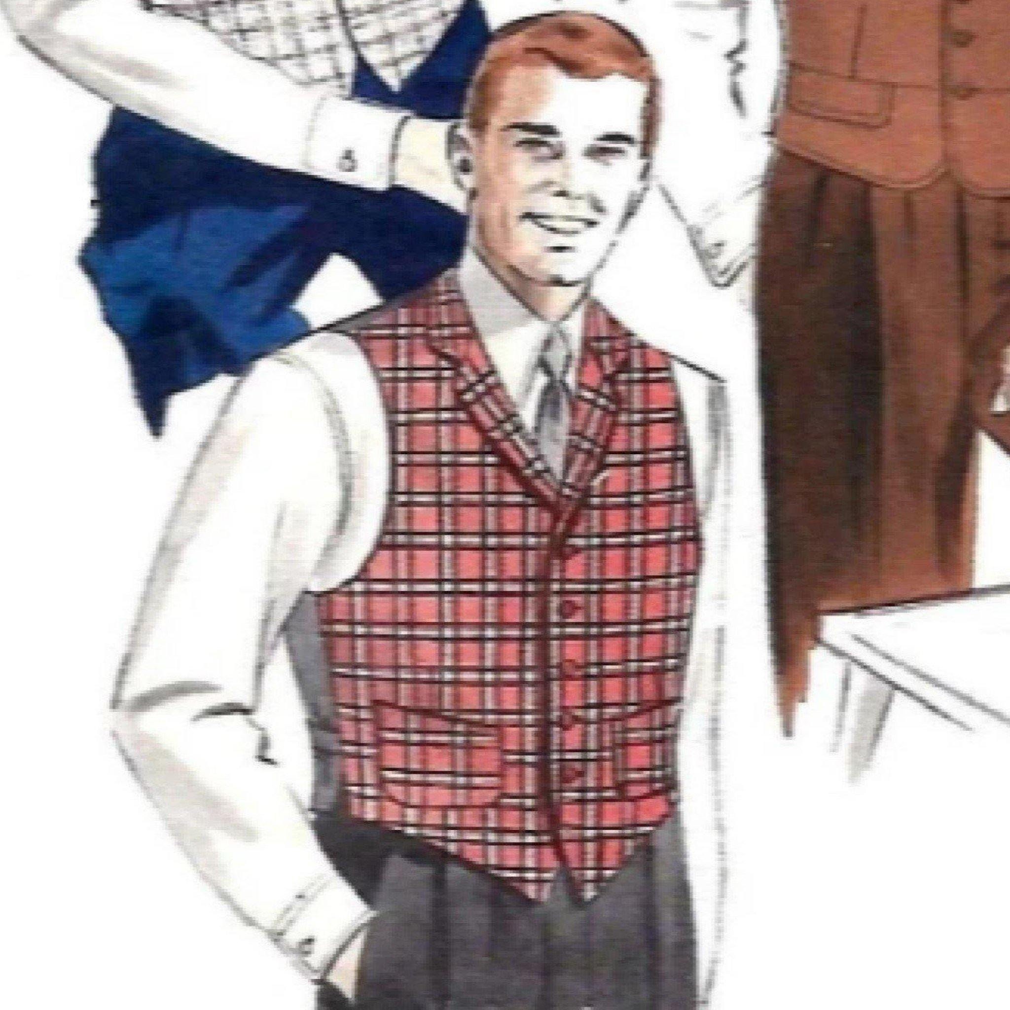Vintage 1950's Vintage Sewing Pattern Men's Vests Vintage 1950's Vintage Sewing Pattern Men's Vests