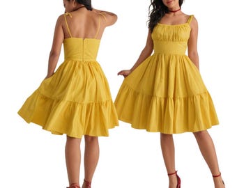 PDF - Vintage 1950s Sewing Pattern, Rockabilly Marilyn Monroe Pin Up Dress, Bust 33&quot;- 41&quot; (84cm-104cm) - Download
