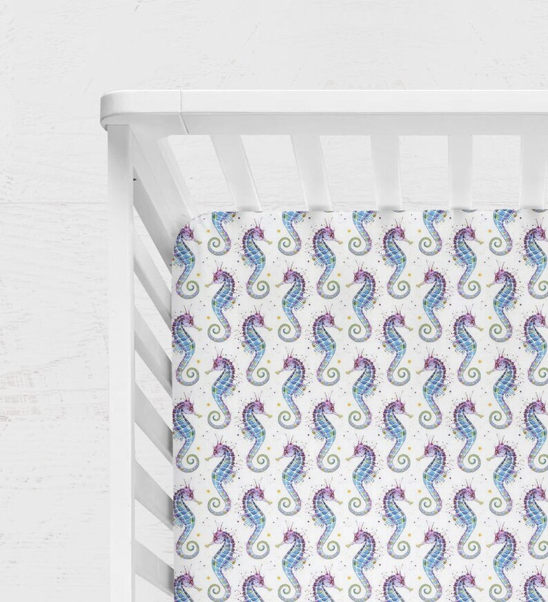 Seahorse Crib Bedding Baby Blanket Mermaid Sheet Fish Bed