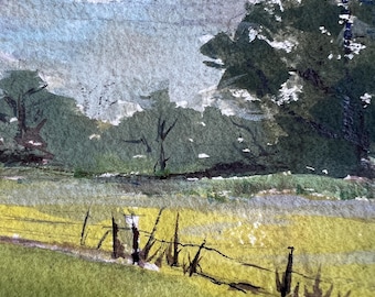 Landscape Watercolor, Unframed Original Watercolor Painting, Small Art