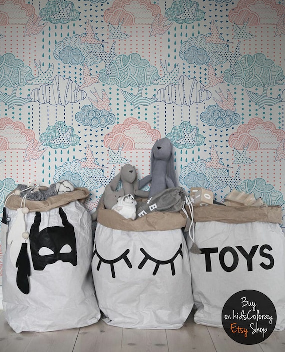 Pastel Clouds, Removable Wallpaper Blue, Nature Pattern, Nursery Wall Mural, Peel and Stick, Baby Girl Wallpaper, #114