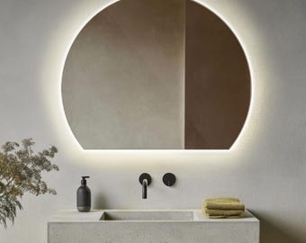 Luxury LED Mirror, Minimalist Vanity Mirror, Aesthetic Mirror with LED lights, Large Mirror with Light, Frameless Mirror