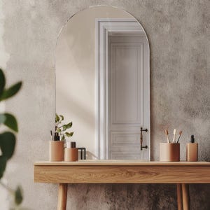 Cut Oval Mirror, Elegant Frameless Mirror, Large Mirror, Decorative Bathroom Mirror, Classic Mirror, Aesthetic Bedroom Mirror