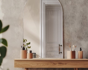 Cut Oval Mirror, Elegant Frameless Mirror, Large Mirror, Decorative Bathroom Mirror, Classic Mirror, Aesthetic Bedroom Mirror