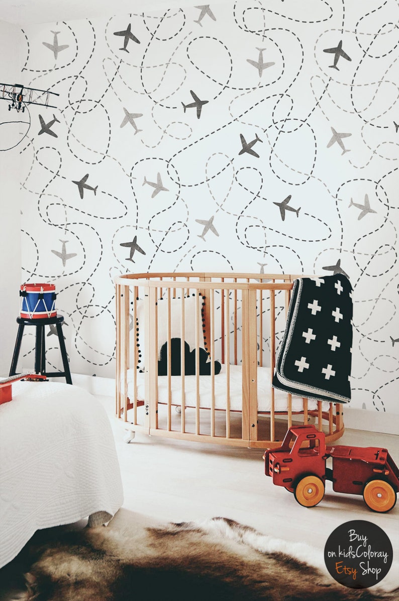Removable wallpaper Kids wall mural Nursery Baby wallpaper Etsy
