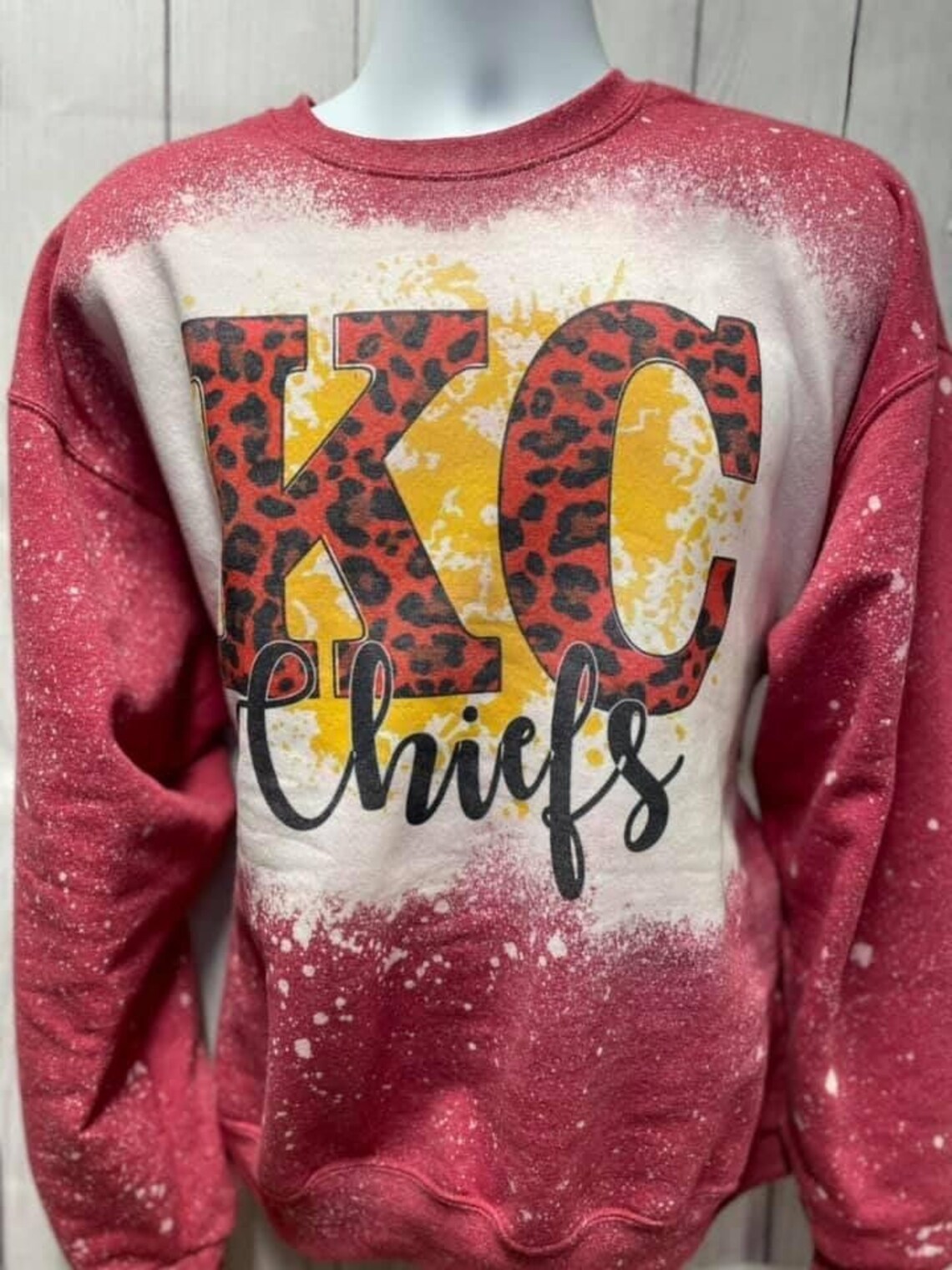 Leopard Kansas City Chiefs Shirt KC Chiefs bleached shirt | Etsy