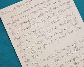 Lettera scritta a mano personalizzata / Lettera d'amore / Anniversario / Voti nuziali / Laurea / Lettera di ringraziamento / Poesie / Testi / Servizio di scrittura a mano /