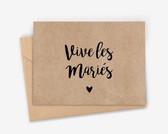 Carte Vive Les Maries Etsy