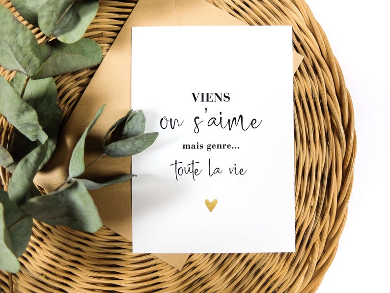 Et Si On S Aimait Genre Toute La Vie Carte amour Viens on s'aime mais genre toute la vie | Etsy