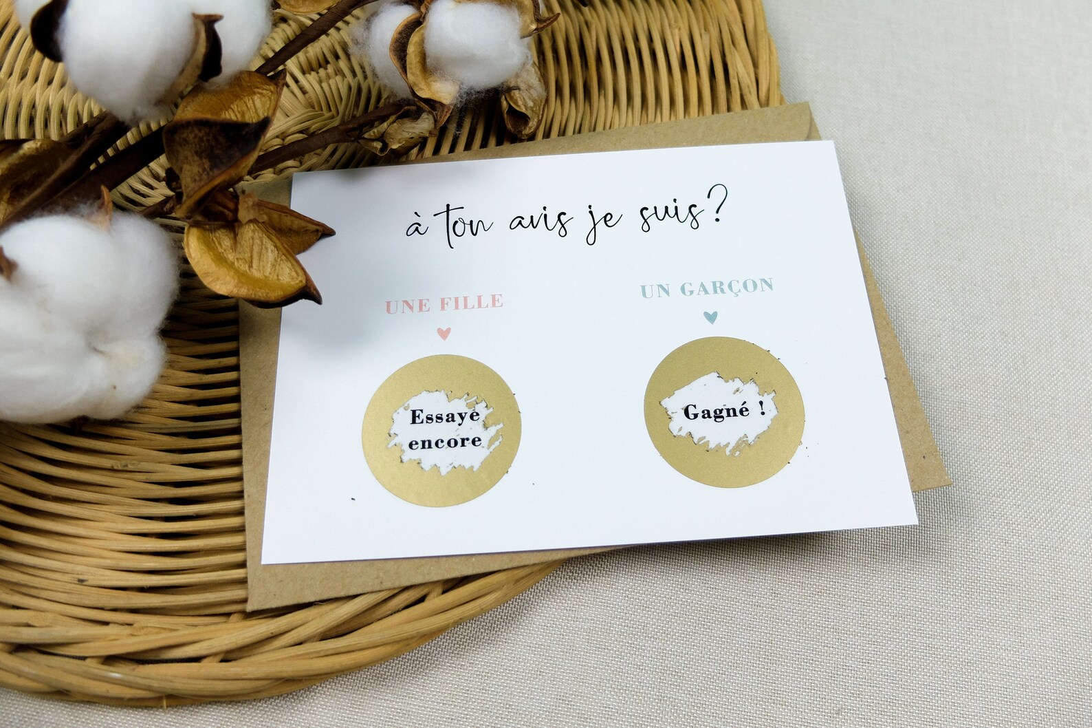 Carte à gratter annonce sexe bébé gender reveal carte | Etsy