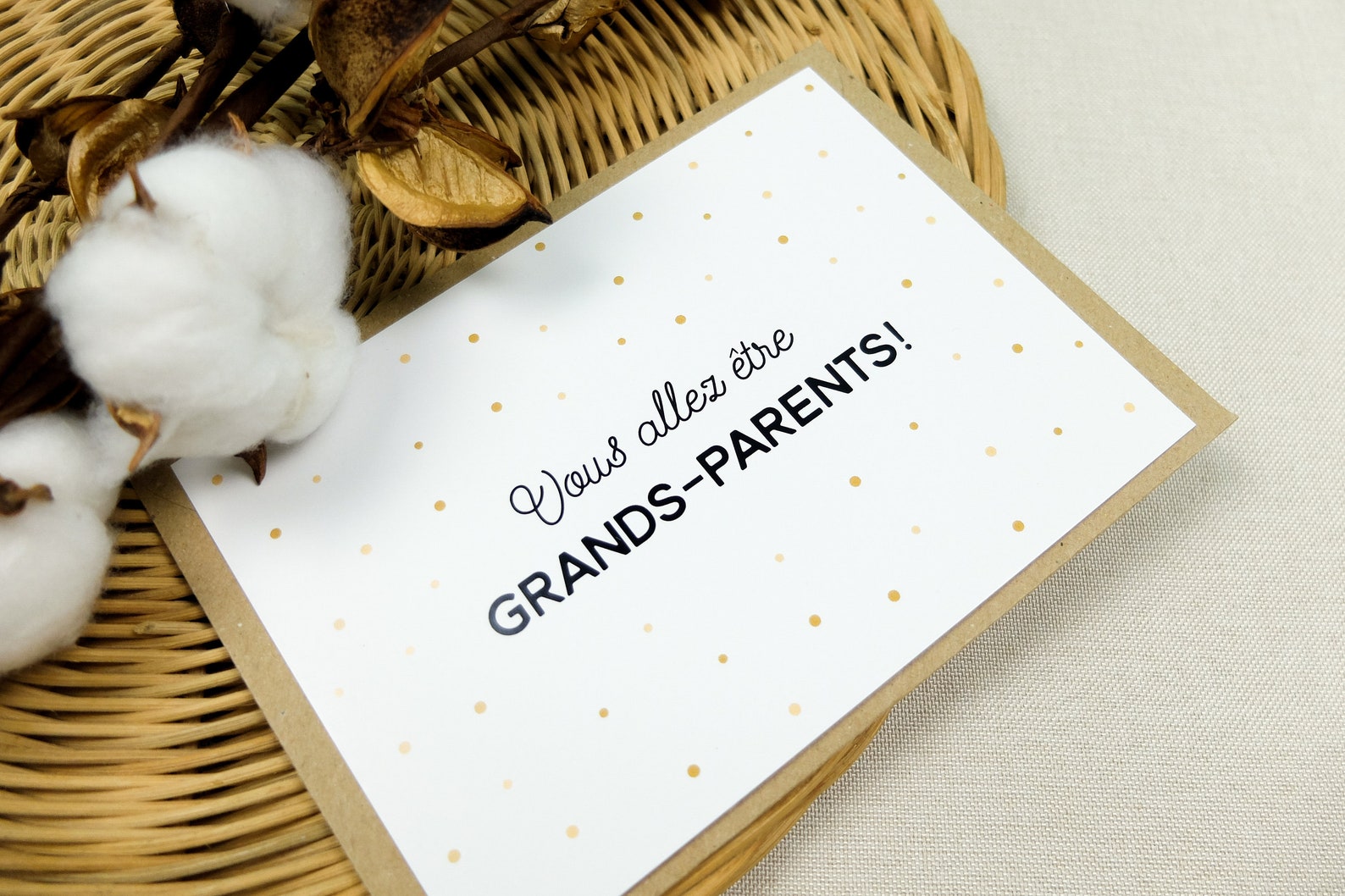 Cadeau Pour Annoncer Grossesse Grand Parents Carte annonce Grossesse Grands-parents design avec pois. - Etsy France