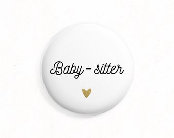 "Babysitter" wedding badge