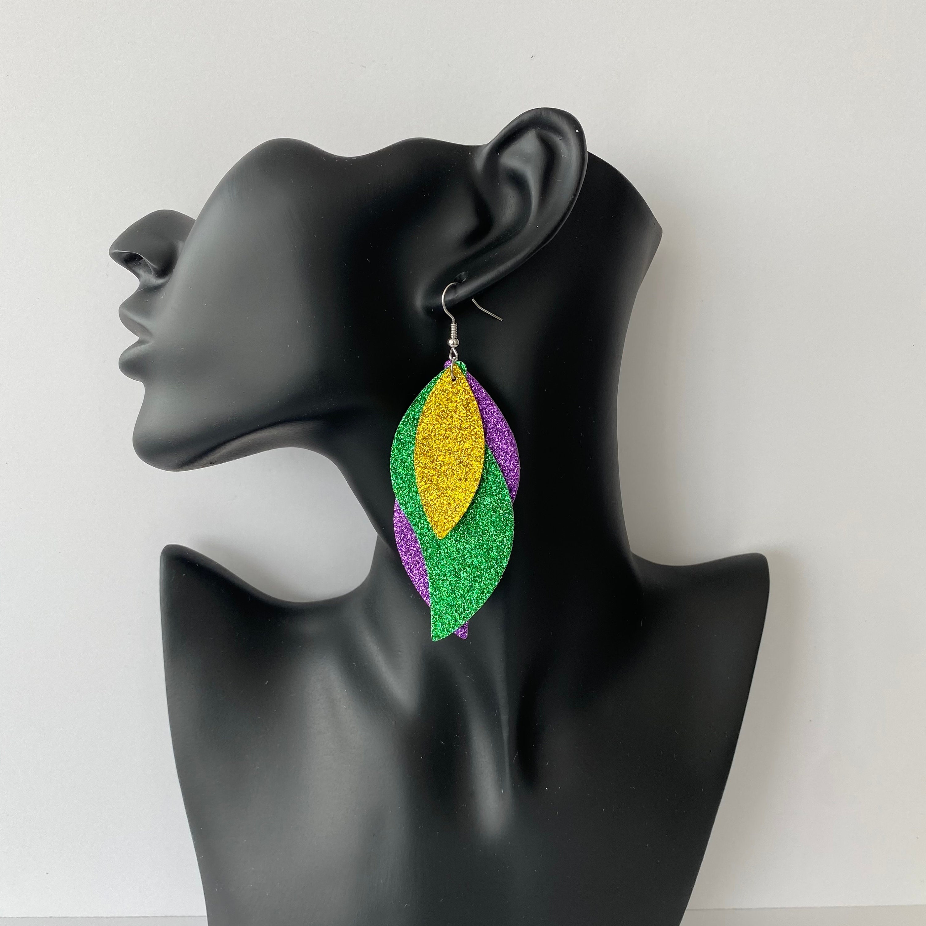 MARDI GRAS Earrings Trendy Earrings Teardrop Earrings Etsy