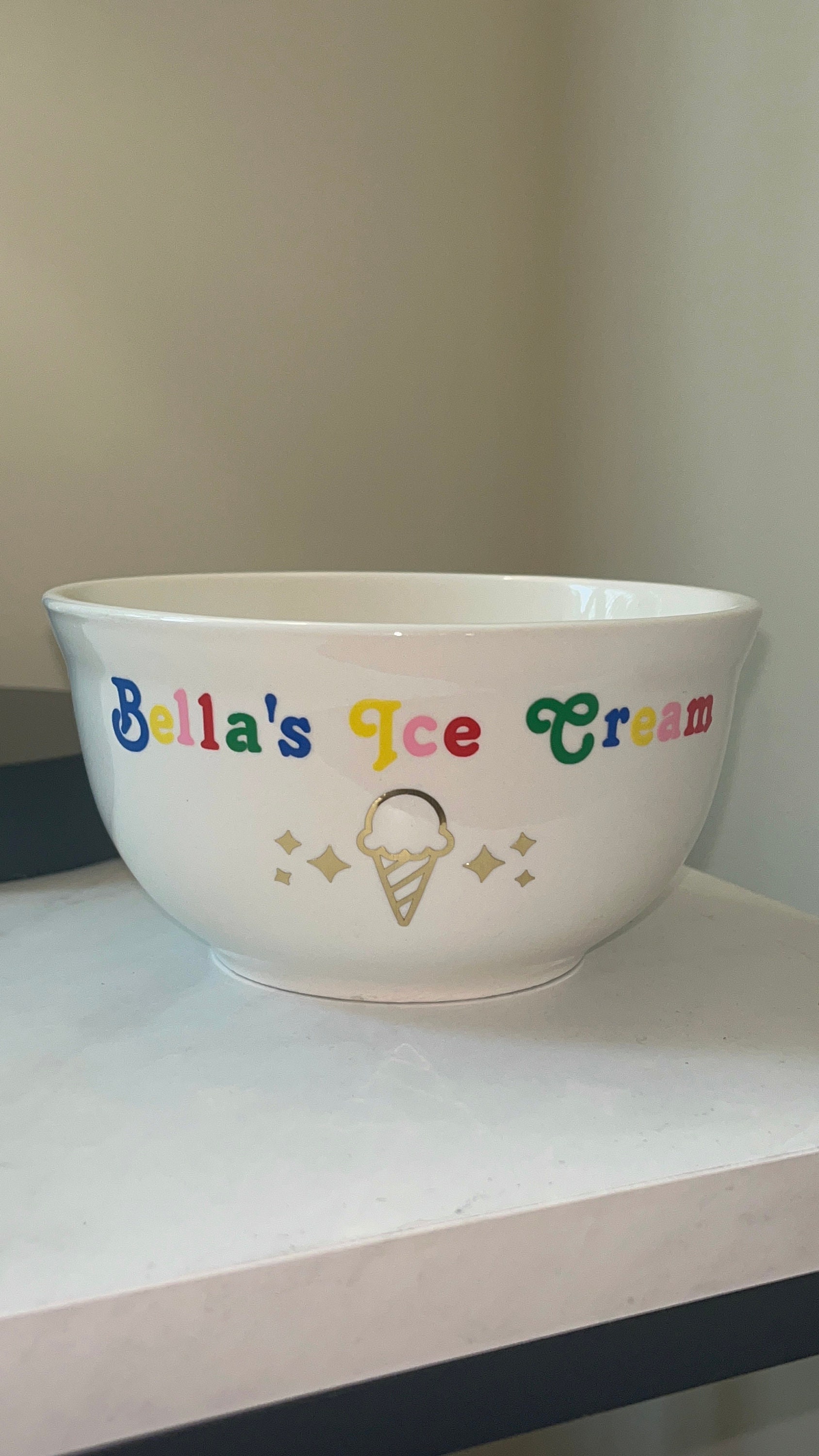 Personalized Ice Cream Bowl Ceramic Ice Cream Bowl Mom Etsy