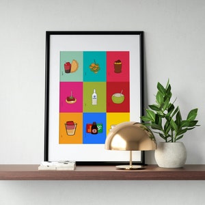 Puerto Rican Foods. Comida Boricua. Puerto Rico Wall Art Print