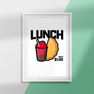 Puerto Rican Lunch Art Poster Print - Icee Y Empanadilla - Pastelillo - Puerto Rico - Matte Finish
