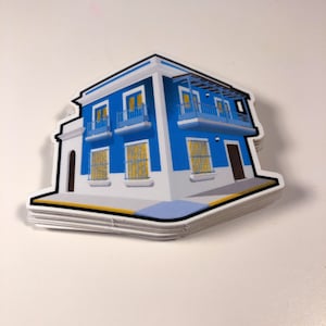 Casa histórica - San Juan, PR - Sticker - Puerto Rico House Sticker - Colonial Style house